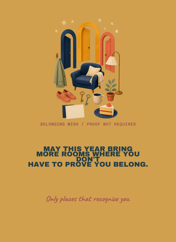 May This Year Bring More Rooms Where You Don't Have to Prove You Belong. front