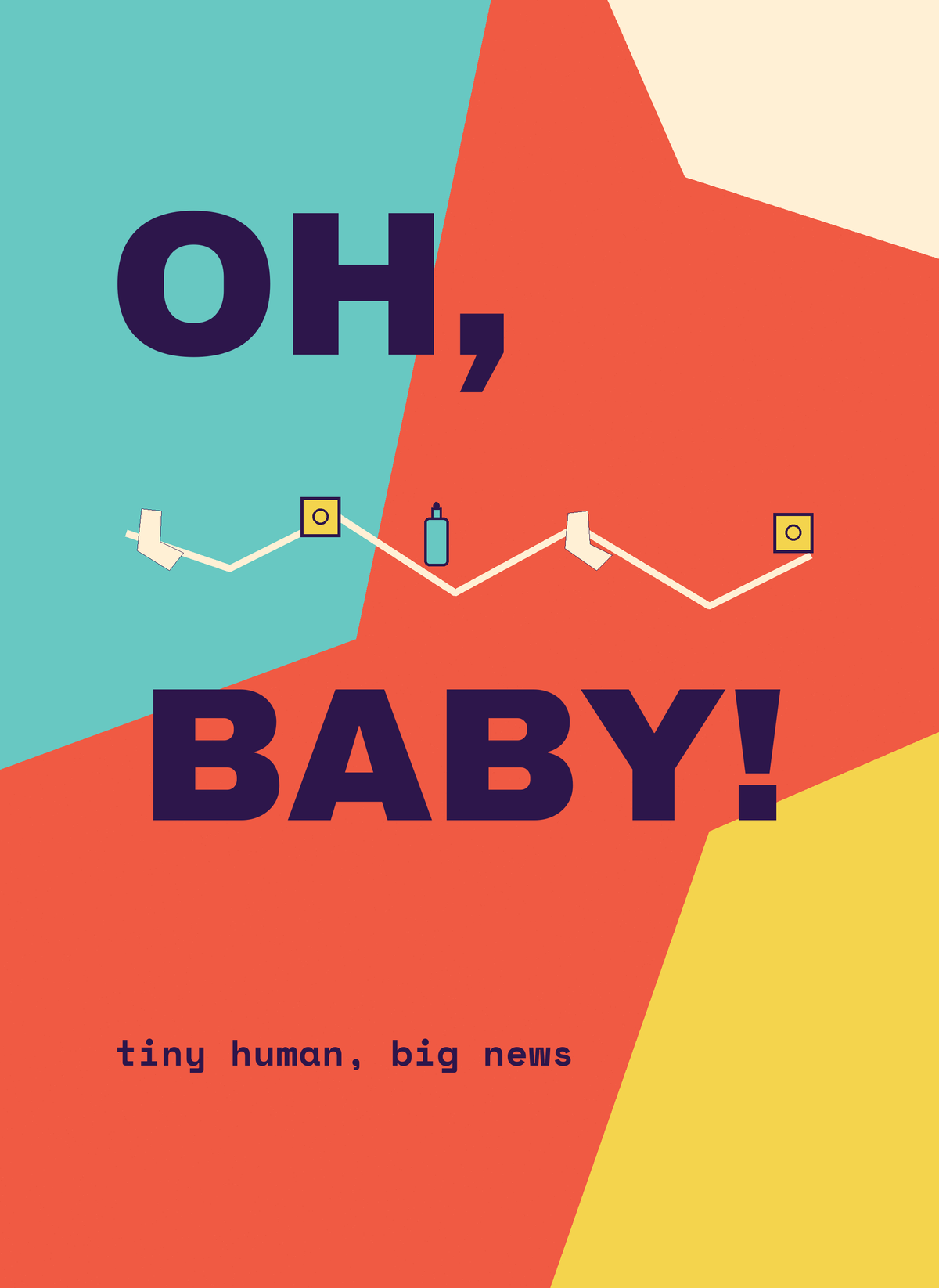 Oh Baby playful new baby card by The Written Hug