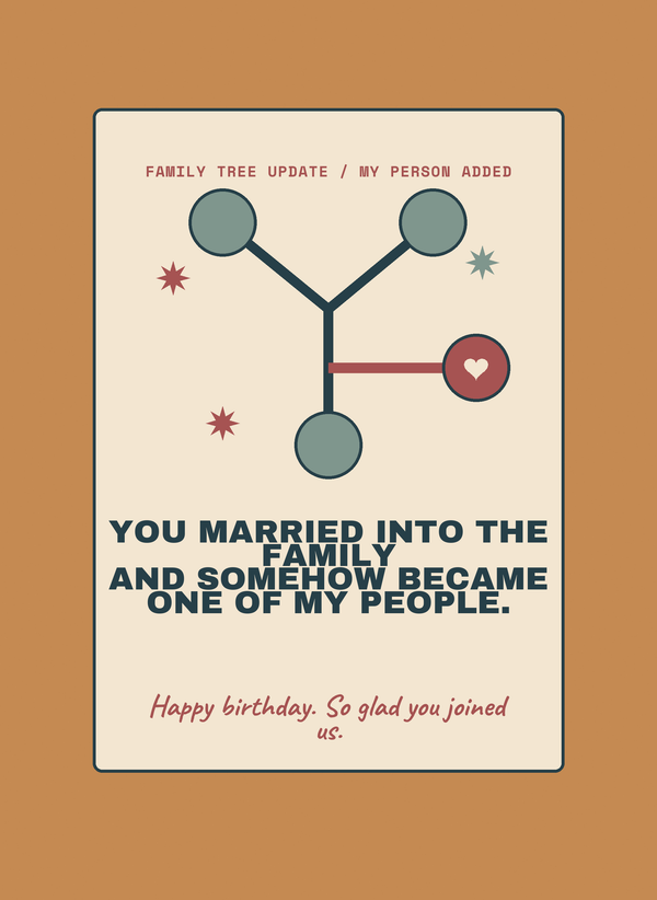 You Married Into the Family and Somehow Became One of My People. front