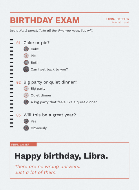 Happy Birthday, Libra (Birthday Exam)