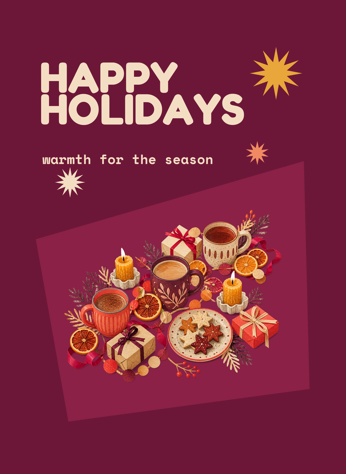 Happy Holidays card from The Written Hug